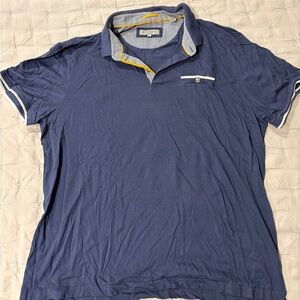 Ted Baker Navy Polo with Yellow Accents